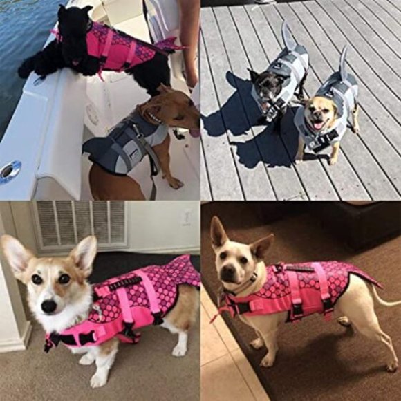 L.D.DOG Dog Life Jacket Vest Saver Safety Swimsuit Preserver Reflective Stripes - Picture 1 of 10